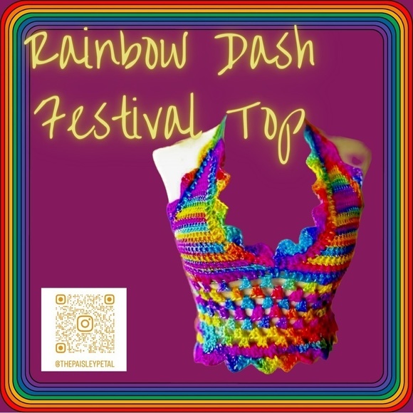 RAINBOW FESTIVAL OR SWIM TOP - Picture 1 of 9